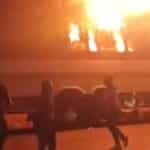 Passenger bus burns to ashes