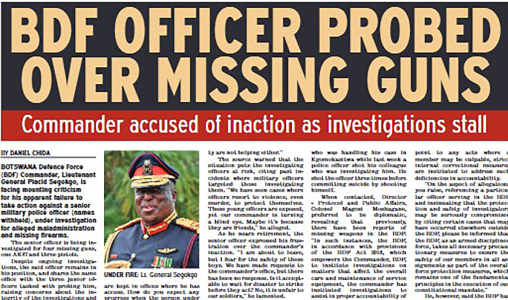 Under-investigation BDF boss redeployed » TheVoiceBW