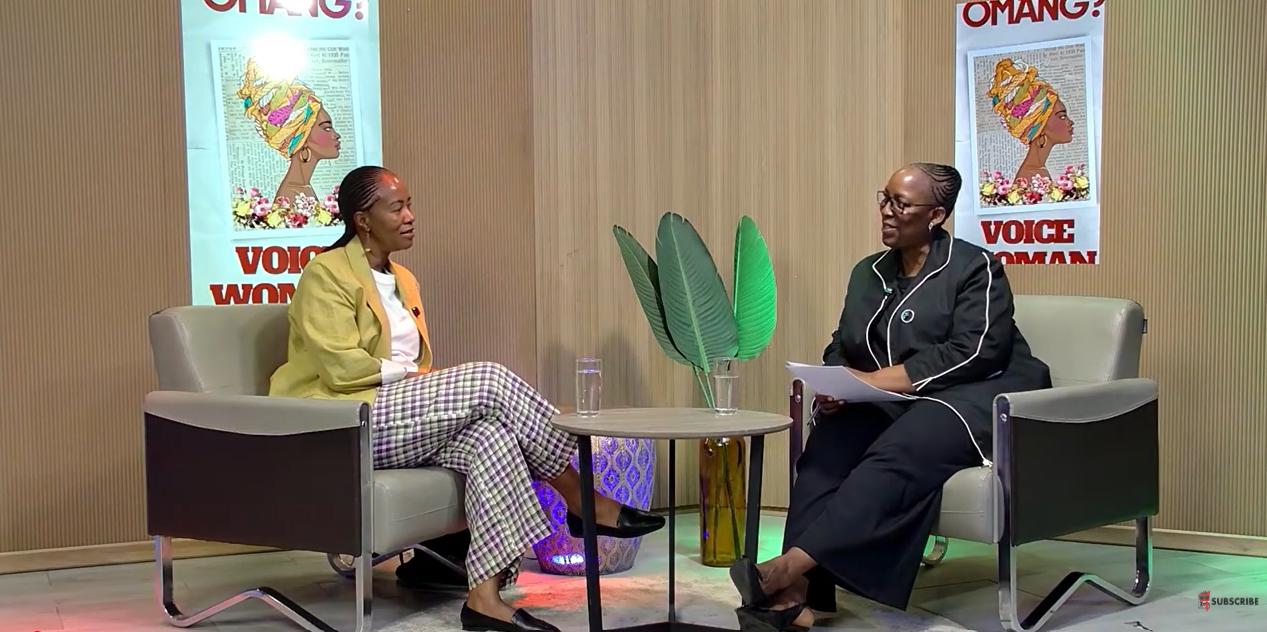 The Voice Woman OMANG with Dr Morekwe Selemogwe-Matsetse.